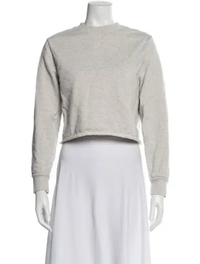 Pre-owned A.p.c. Crew Neck Long Sleeve Crop Top In Gray