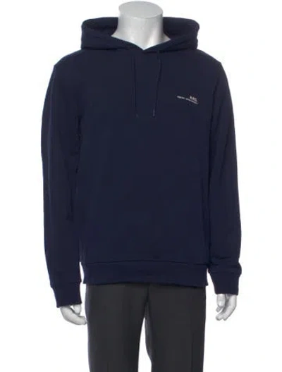 Pre-owned A.p.c. Crew Neck Long Sleeve Hoodie In Blue