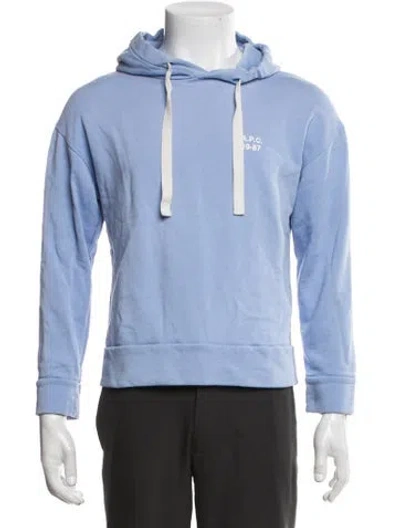 Pre-owned A.p.c. Crew Neck Long Sleeve Hoodie In Blue