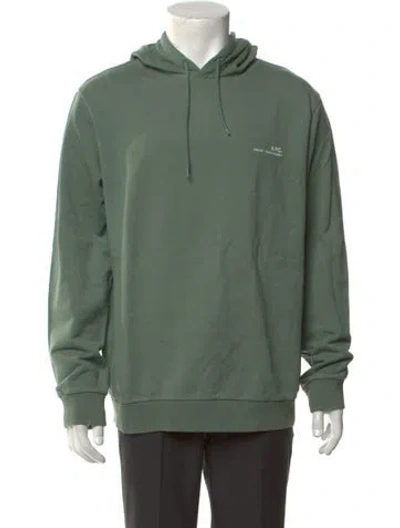 Pre-owned A.p.c. Crew Neck Long Sleeve Hoodie In Green