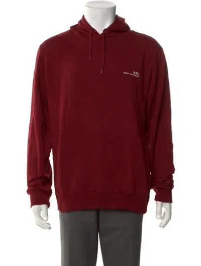Pre-owned A.p.c. Crew Neck Long Sleeve Hoodie In Red