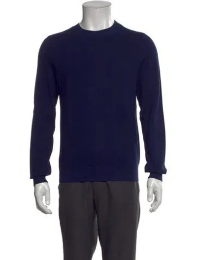 Pre-owned A.p.c. Crew Neck Long Sleeve Pullover In Blue