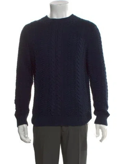 Pre-owned A.p.c. Crew Neck Long Sleeve Pullover In Blue