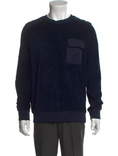 Pre-owned A.p.c. Crew Neck Long Sleeve Pullover In Blue