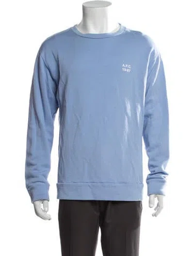 Pre-owned A.p.c. Crew Neck Long Sleeve Pullover In Blue