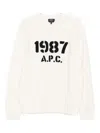 Apc Crew-neck Long-sleeve Sweater In White