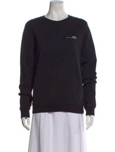 Pre-owned A.p.c. Crew Neck Long Sleeve Sweatshirt In Black
