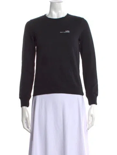 Pre-owned A.p.c. Crew Neck Long Sleeve Sweatshirt In Black