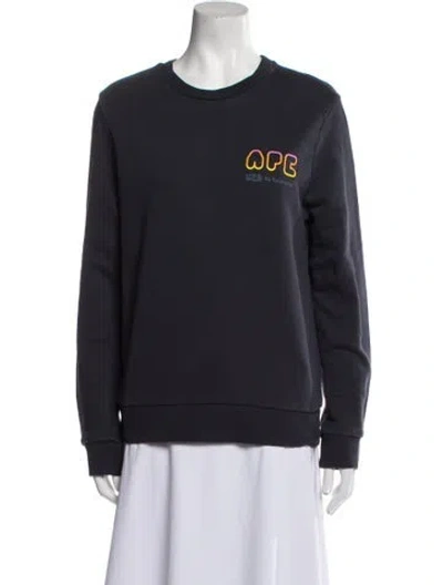 Pre-owned Apc Crew Neck Long Sleeve Sweatshirt In Blue
