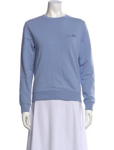 Pre-owned Apc Crew Neck Long Sleeve Sweatshirt In Blue