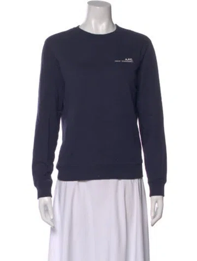 Pre-owned Apc Crew Neck Long Sleeve Sweatshirt In Blue