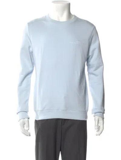 Pre-owned A.p.c. Crew Neck Long Sleeve Sweatshirt In Blue