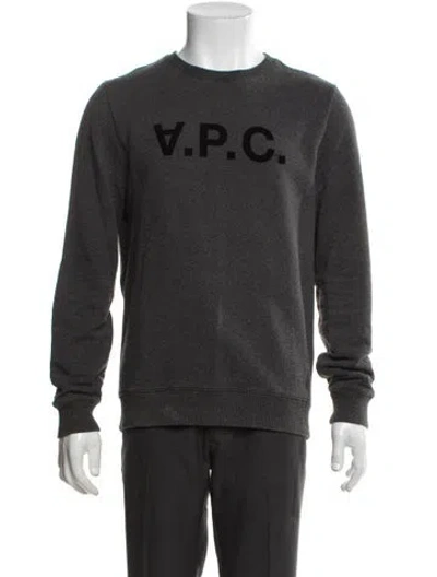 Pre-owned A.p.c. Crew Neck Long Sleeve Sweatshirt In Blue