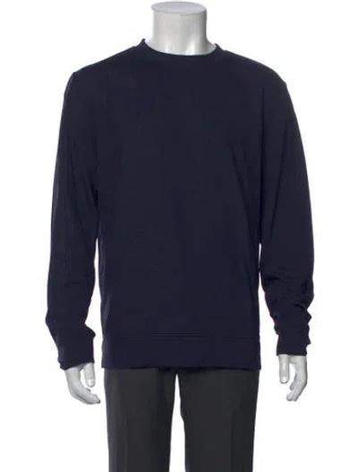 Pre-owned A.p.c. Crew Neck Long Sleeve Sweatshirt In Blue
