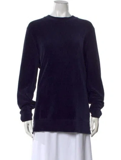 Pre-owned A.p.c. Crew Neck Long Sleeve Sweatshirt In Blue