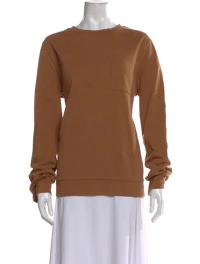 Pre-owned A.p.c. Crew Neck Long Sleeve Sweatshirt In Brown