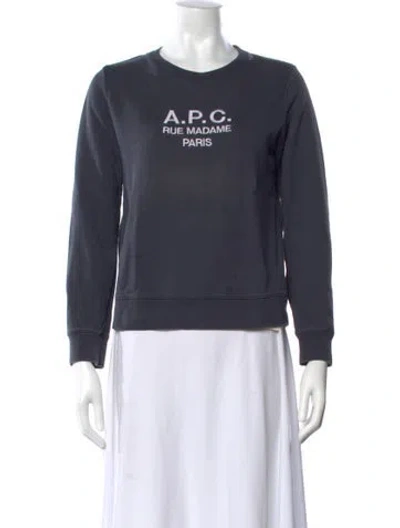 Pre-owned A.p.c. Crew Neck Long Sleeve Sweatshirt In Gray