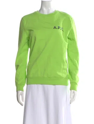 Pre-owned Apc Crew Neck Long Sleeve Sweatshirt In Green