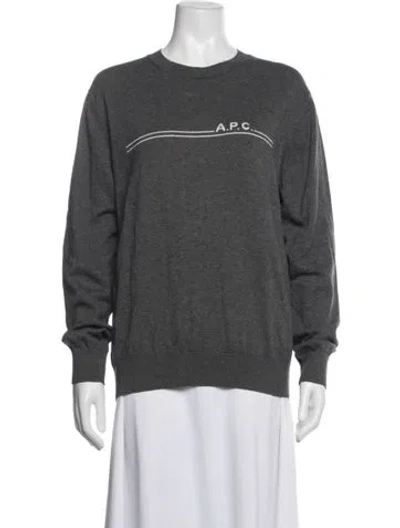 Pre-owned A.p.c. Crew Neck Long Sleeve Sweatshirt In Grey