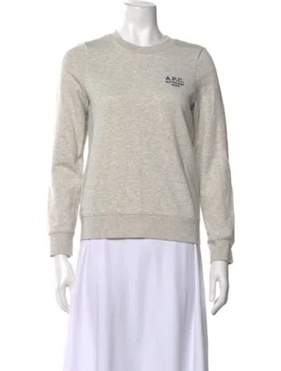 Pre-owned A.p.c. Crew Neck Long Sleeve Sweatshirt In Grey
