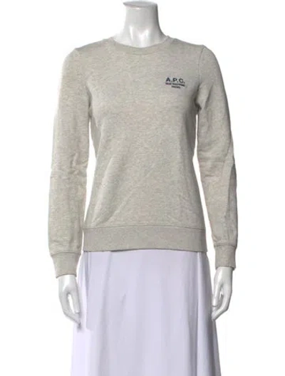 Pre-owned A.p.c. Crew Neck Long Sleeve Sweatshirt In Grey