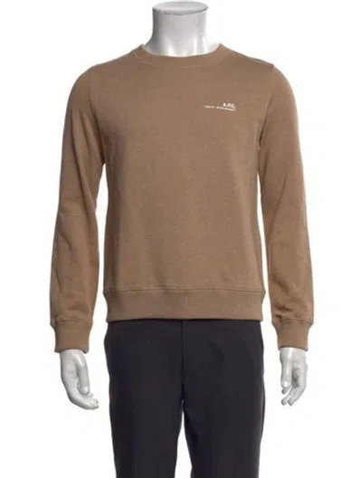 Pre-owned A.p.c. Crew Neck Long Sleeve Sweatshirt In Neutrals