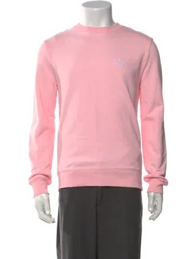 Pre-owned A.p.c. Crew Neck Long Sleeve Sweatshirt In Pink