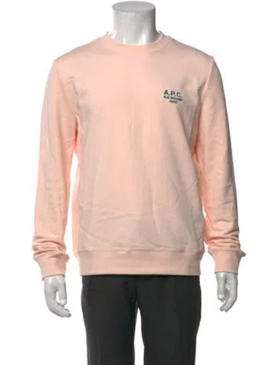 Pre-owned A.p.c. Crew Neck Long Sleeve Sweatshirt In Pink