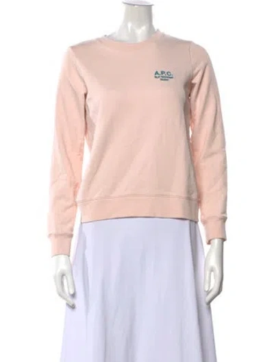 Pre-owned A.p.c. Crew Neck Long Sleeve Sweatshirt In Pink