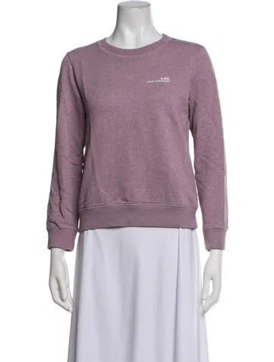 Pre-owned A.p.c. Crew Neck Long Sleeve Sweatshirt In Purple