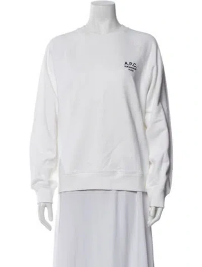 Pre-owned A.p.c. Crew Neck Long Sleeve Sweatshirt In White