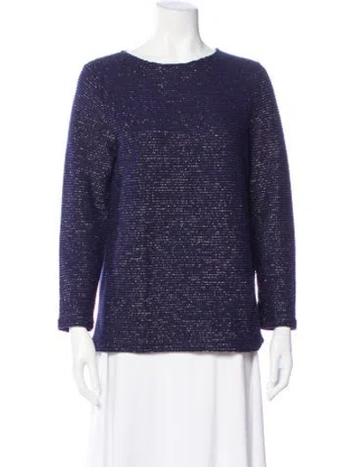 Pre-owned A.p.c. Crew Neck Long Sleeve Top In Blue
