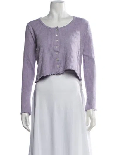 Pre-owned A.p.c. Crew Neck Long Sleeve Top In Purple