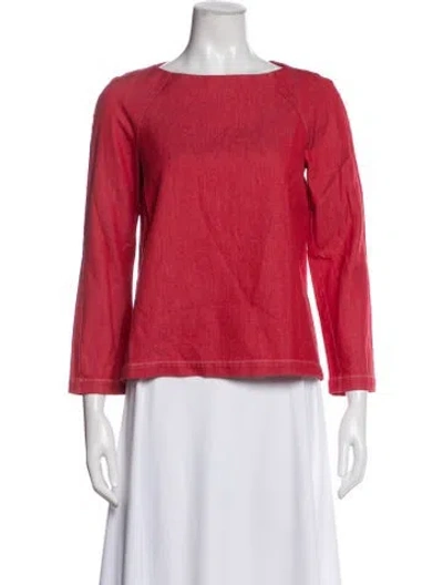 Pre-owned A.p.c. Crew Neck Long Sleeve Top In Red