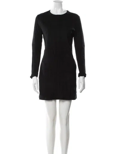 Pre-owned A.p.c. Crew Neck Mini Dress In Black
