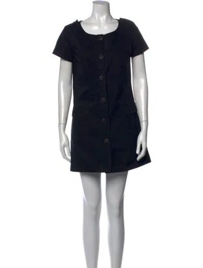 Pre-owned A.p.c. Crew Neck Mini Dress In Black