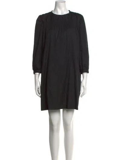 Pre-owned A.p.c. Crew Neck Mini Dress In Black