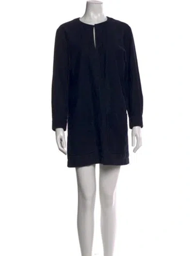 Pre-owned Apc Crew Neck Mini Dress In Blue