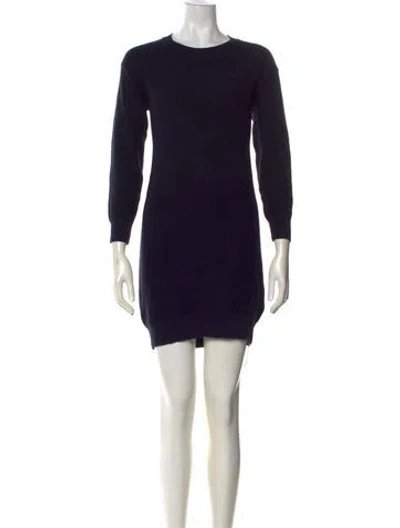 Pre-owned A.p.c. Crew Neck Mini Dress In Blue