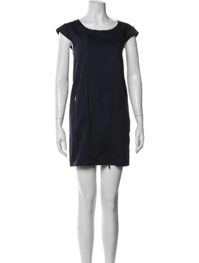 Pre-owned A.p.c. Crew Neck Mini Dress In Blue