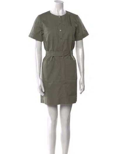 Pre-owned Apc Crew Neck Mini Dress In Green
