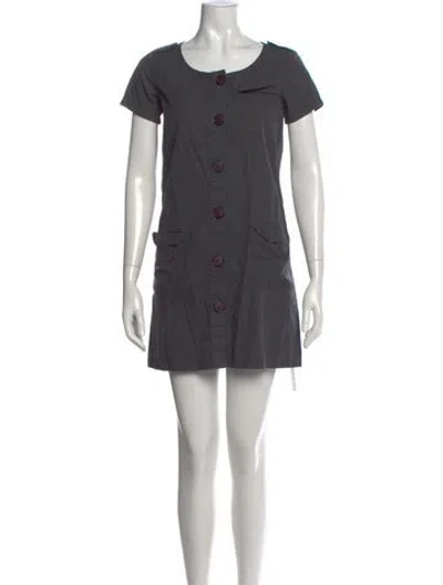 Pre-owned A.p.c. Crew Neck Mini Dress In Green