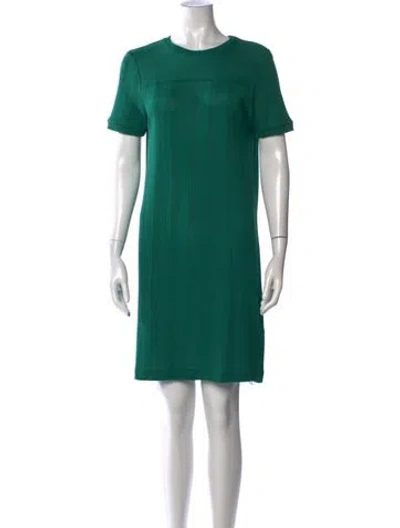 Pre-owned A.p.c. Crew Neck Mini Dress In Green