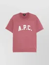 Apc Crew Neck Short Sleeve T-shirt With Straight Hem In Pink