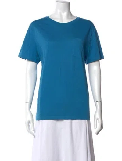Pre-owned A.p.c. Crew Neck Short Sleeve T-shirt In Blue