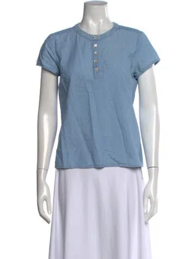 Pre-owned A.p.c. Crew Neck Short Sleeve T-shirt In Blue