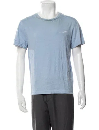 Pre-owned A.p.c. Crew Neck Short Sleeve T-shirt In Blue