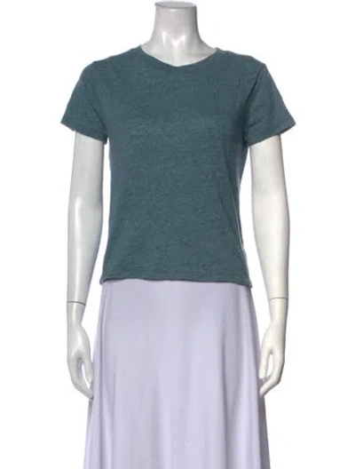 Pre-owned A.p.c. Crew Neck Short Sleeve T-shirt In Blue
