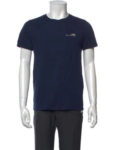 Pre-owned A.p.c. Crew Neck Short Sleeve T-shirt In Blue