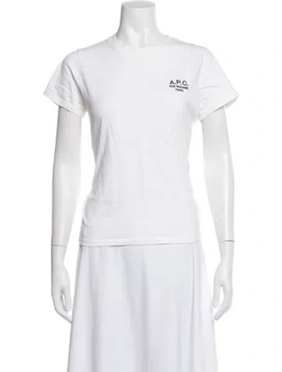 Pre-owned A.p.c. Crew Neck Short Sleeve T-shirt In White